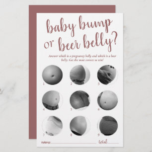 Papier Simple bosse ou ventre   Mauve Pink Game Card