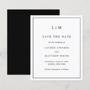 Papier Simple Budget Mariage Noir Blanc Save the Date