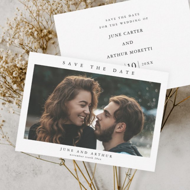 Papier Simple budget photo mariage Enregistrer la date (Simple typographic budget photo wedding save the date.)