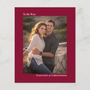 Papier Simple Cranberry Red BUDGET Mariage Photo Invitati