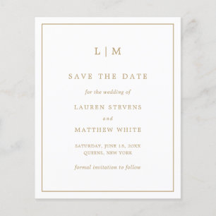 Papier Simple Économie de Mariage Or Antique Enregistrer