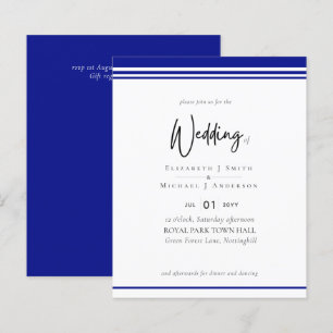 Papier Simple Elegance Royal Blue Moderne Budget Mariage