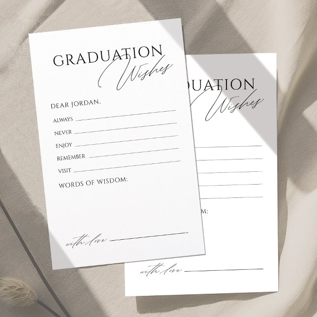 Papier Simple élégant Script Graduate conseils & souhaits (Simple Elegant Script Graduate advice & wishes)