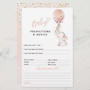 Papier Simple Elephant & Balloon Girl Baby shower jeu