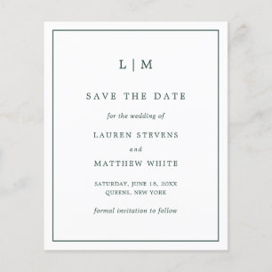 Papier Simple Forest Green Budget Mariage Enregistrer la 