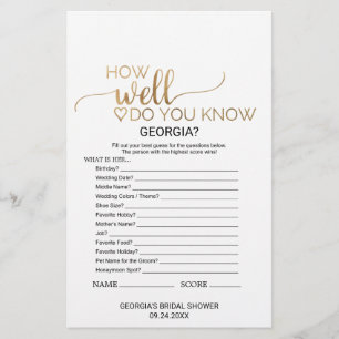 Papier Simple Gold Calligraphy What's In Your Purse Game