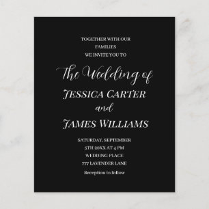 Papier Simple Mariage minimaliste élégant noir et blanc