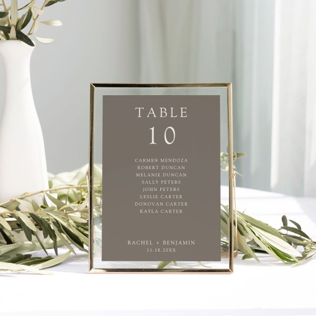 Papier Simple Minimal Taupe Wedding Seating Chart (Créateur téléchargé)