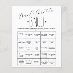 Papier Simple minimaliste Bachelorette jeu de Bingo