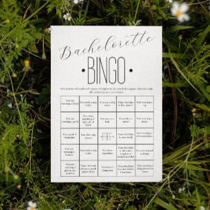 Papier Simple minimaliste Bachelorette jeu de Bingo