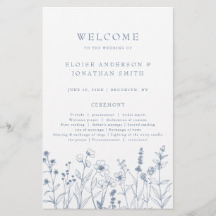 Papier Simple minimaliste Periwinkle boho Wedding Program
