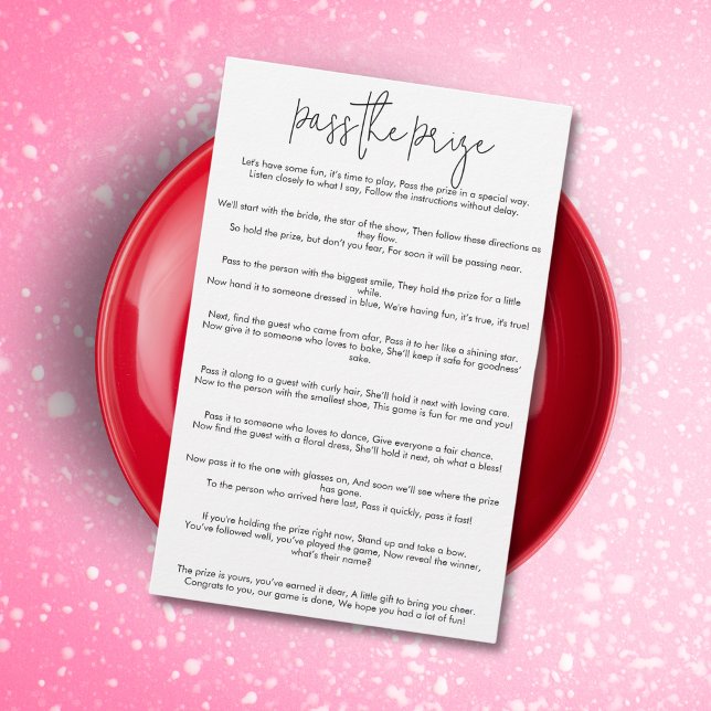 Papier Simple Modern Pass la Fête des mariées du prix jeu (Créateur téléchargé)