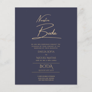 Papier Simple Nuestra BODA Mariage espagnol Texte seuleme