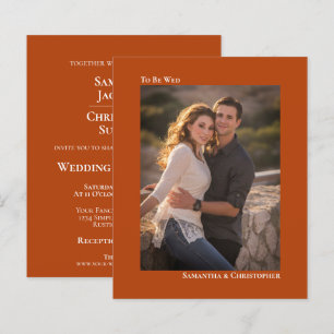 Papier Simple rouille Orange BUDGET Mariage Photo Invitat