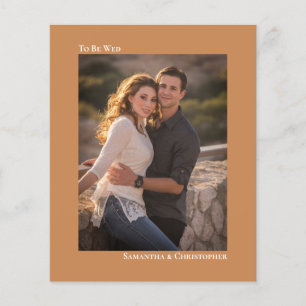 Papier Simple Tan d'or BUDGET Mariage Photo Invitation