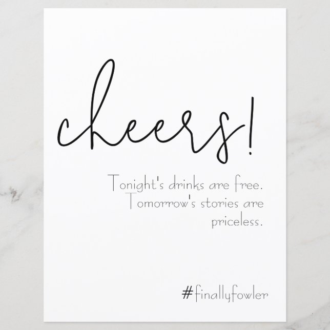 Papier Simplement élégant panneau à barre ouverte (Devant)