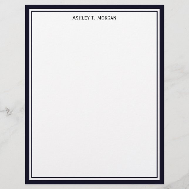 Papier Simplicité Dk Blue / Blanc en-tête personnalisée (Devant)
