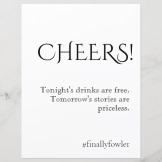 Papier Simply Classic Mariage Open Bar Sign