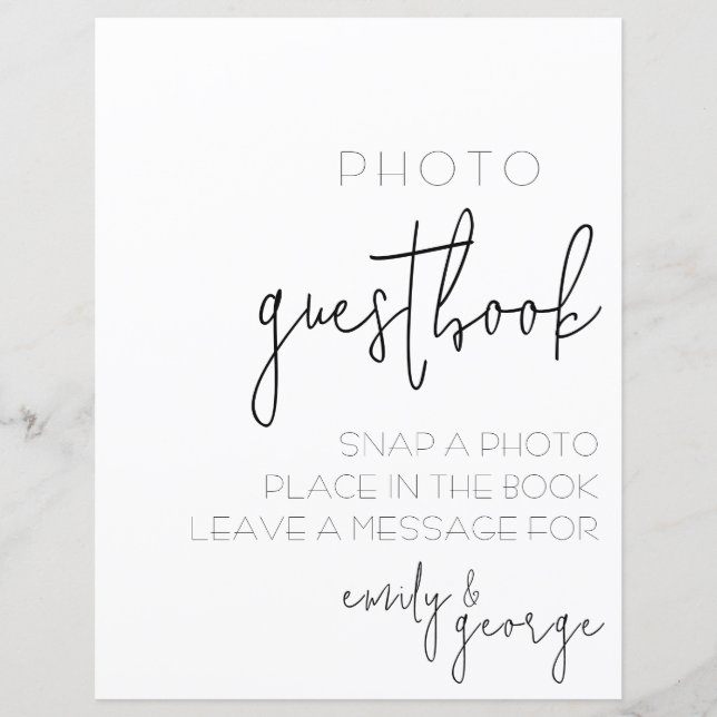 Papier Simply Quaint Photo Guest Book Mariage (Devant)