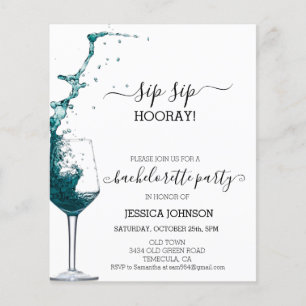 Papier Sip Sip Hooray Bacheloré Parti Vin