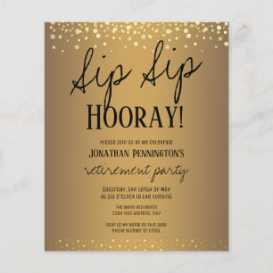Papier Sip Sip Hooray Elegant Gold Retraite Party Invit