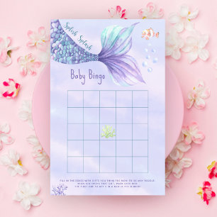 Papier Sirène sous la mer Jeu de bingo pour baby shower
