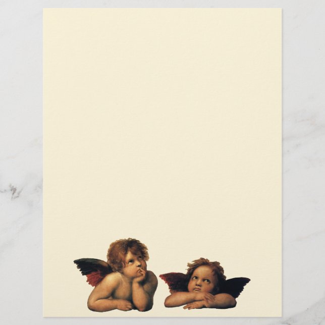 Papier Sistine Madonna, Angels détail par Raphael Sanzio (Devant)