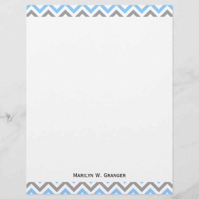 Papier Sky Blue, Dk Gray Wht Large Chevron Zig Zag (Devant)