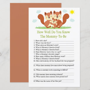 Papier Sleepy fox Comment bien connaissez-vous baby showe