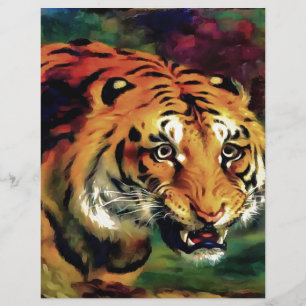 Papier Snarling Tiger Portrait Artistique