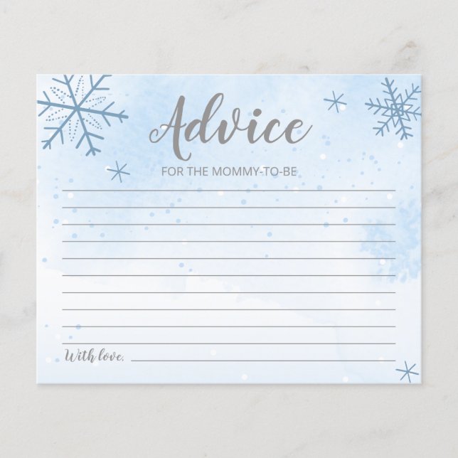 Papier Snowflakes Budget Baby Boy Conseils de douche Cart (Devant)