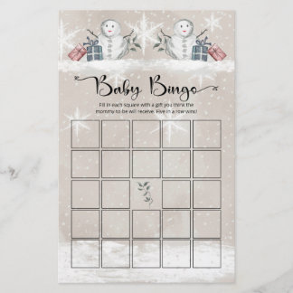 Papier Snowman baby shower bébé jeu de bingo
