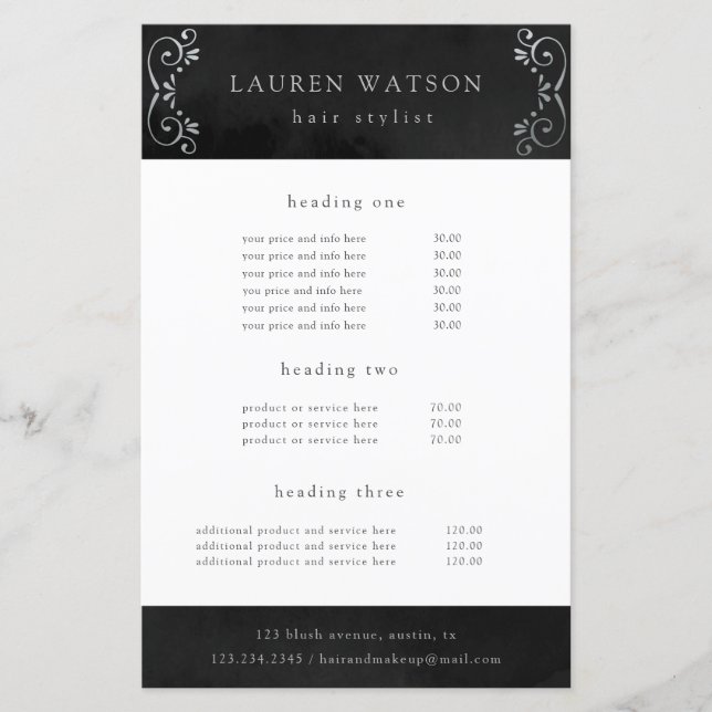 Papier soie noire argent fleurir service et tarif prospec (Devant)