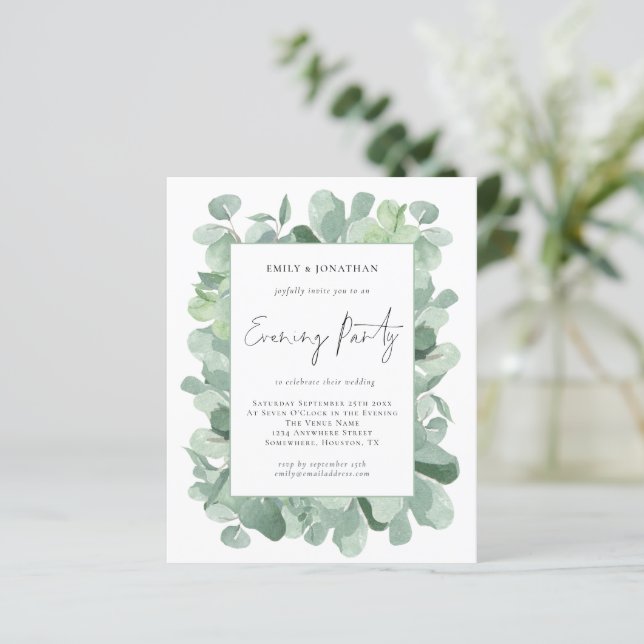 Papier Soirée Budget Eucalyptus Mariage (Debout devant)