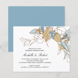 Papier Soirée de répétition Mariage de chic Gold et bleu 