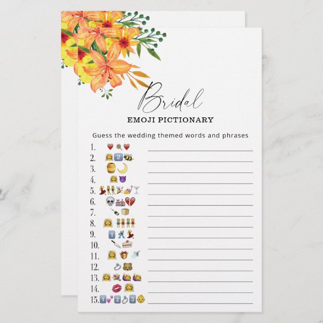 Papier Soirée d'émotion de la nuptiale fleurie (Devant / Derrière)