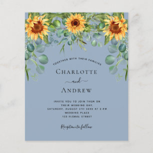 Papier Soleil mariage budget eucalyptus bleu poussiéreux