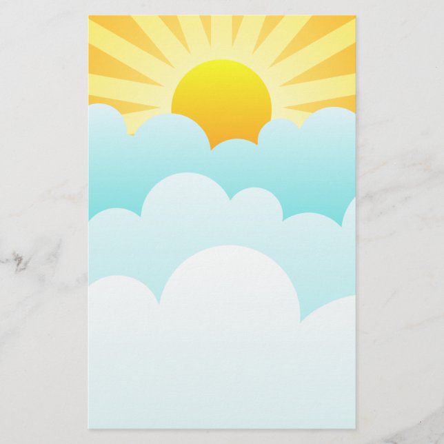 Papier Soleil Se Levant Au-Dessus Des Nuages (Devant)