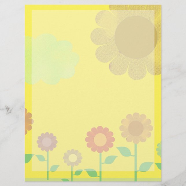 Papier Soleil vintage Joyeux Jaune Floral Vintage (Devant)