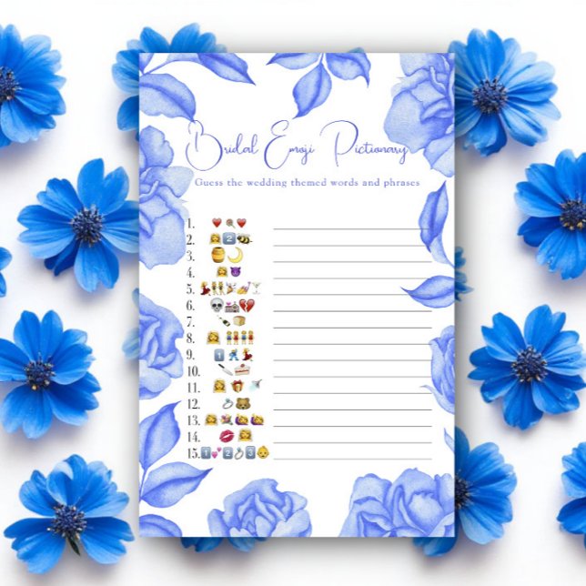 Papier Something blue Bridal shower emoji pictionary (Créateur téléchargé)