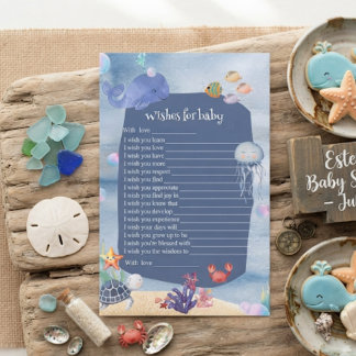 Papier Souhait pour bébé sous la mer créature bleue migno