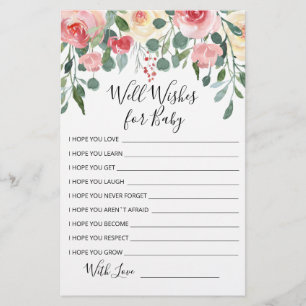 Papier Souhaits modifiables pour la fête du Baby shower