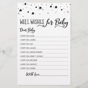 Papier Souhaits modifiables pour la fête du Baby shower