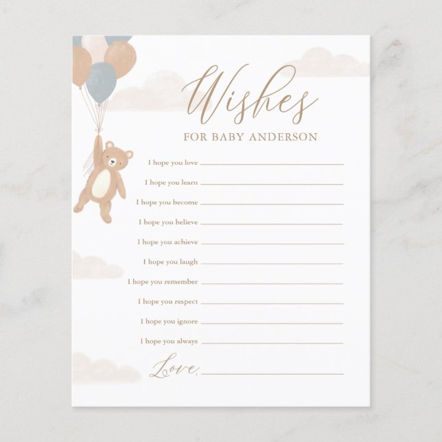 Papier Souhaits pour bébé nous pouvons attendre Baby show (Devant)