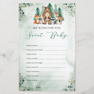 Papier Souhaits pour le jeu de bébé bois forêt animaux de