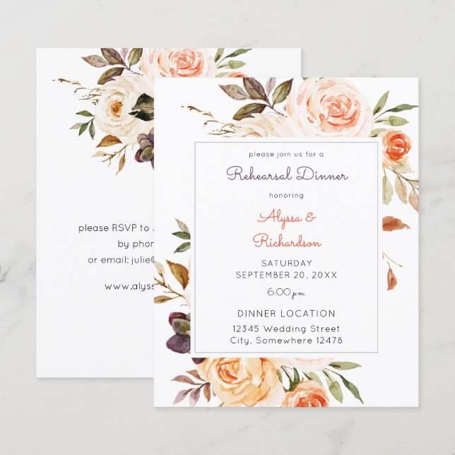 Papier Souper de répétition florale rose et brun budget (Devant / Derrière)