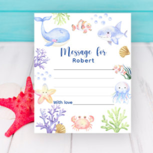Papier Sous la mer message capsule heure d'anniversaire