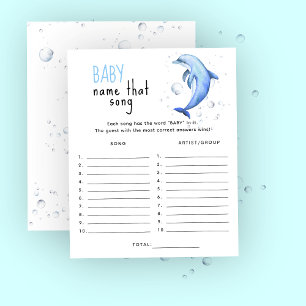 Papier Sous la mer - Nommez cette chanson jeu de baby sho
