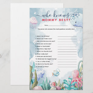 Papier Sous la mer "Qui connaît maman le meilleur" Baby s