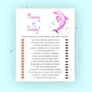 Papier Sous le baby shower marin - jeu maman ou papa